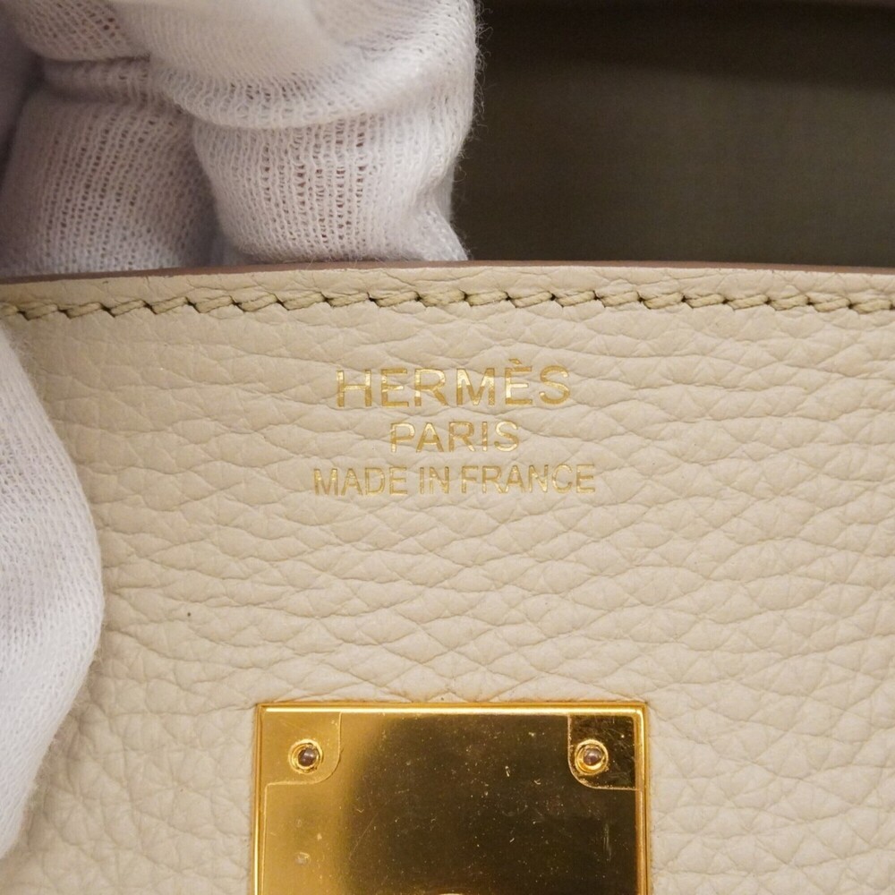 Hermes Birkin 35 handbag, Taurillon Clemence leather, Craie, A stamp, ladies'. - Picture 5 of 13